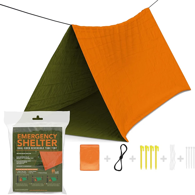 2 Persons Waterproof PE Aluminium Foil Thermal Mylar Emergency Survival Shelter Tube Tent