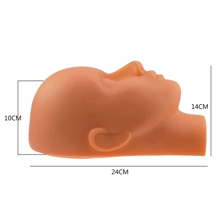 Closed eye practice mannequin silicone head model for eyelash extensions