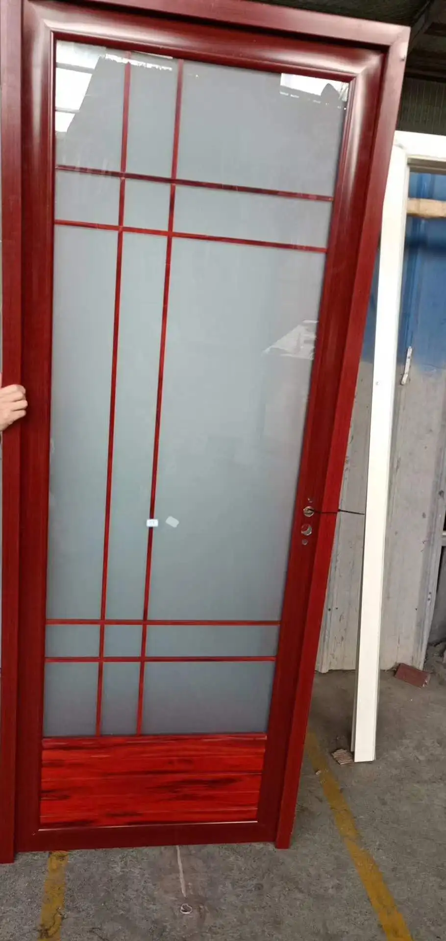 Hot sale aluminum double glass casement door for kitchen/bathroom