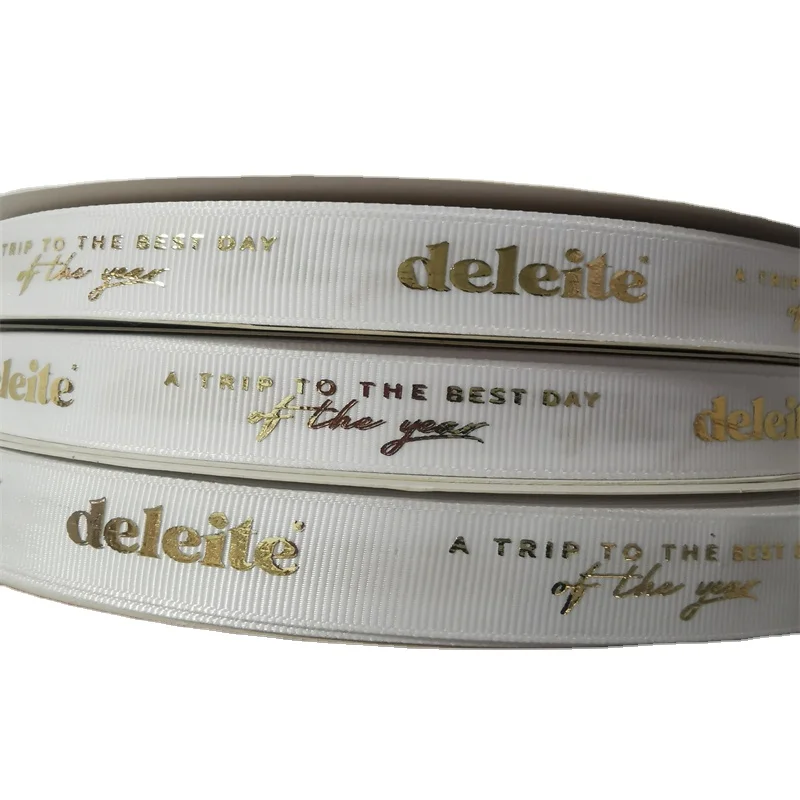 Factory wholesale personalized custom logo ribbon Christmas ribbon Factory wholesale personalized printing logo