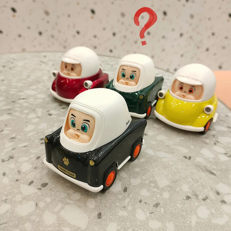 New Cute Cartoon Alloy Diecast Car Small Friction Inertial Car Toy for Kids Toy Vehicle