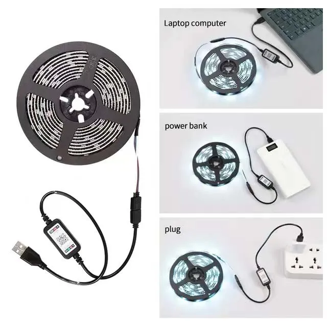 USB Bluetooth Смарт-полосы RGB5050 набор световых лент светодиодная семицветная атмосфера 5 В пульт дистанционного управления цветной свет