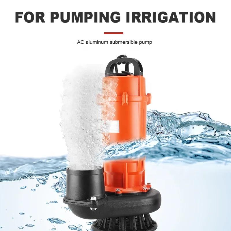 Submersible pump 220v50hz750w caliber 1 inch Copper wire high head and large flow aluminum shell agricultural submersible pump