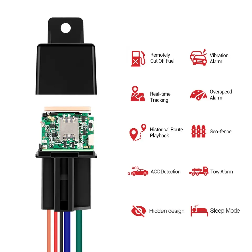 4G Relay GPS Tracker GPRS Vehicles Device Realtime Tracking Unit Anti-lost Relay Cut Off Engine Free Cost  App