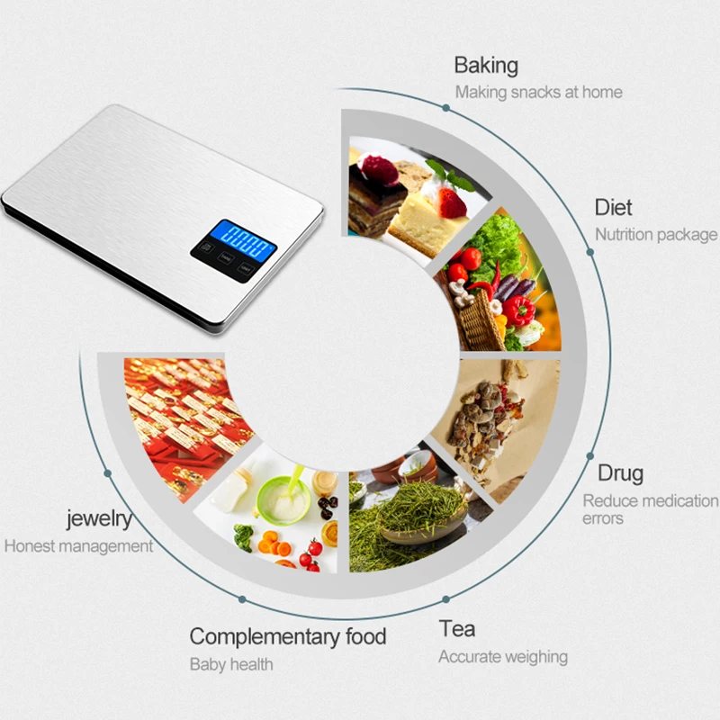 Multifunction Portable Mini Food Scale For Sale Stainless Steel Smart Electronic Digital Food Kitchen Weight Scales