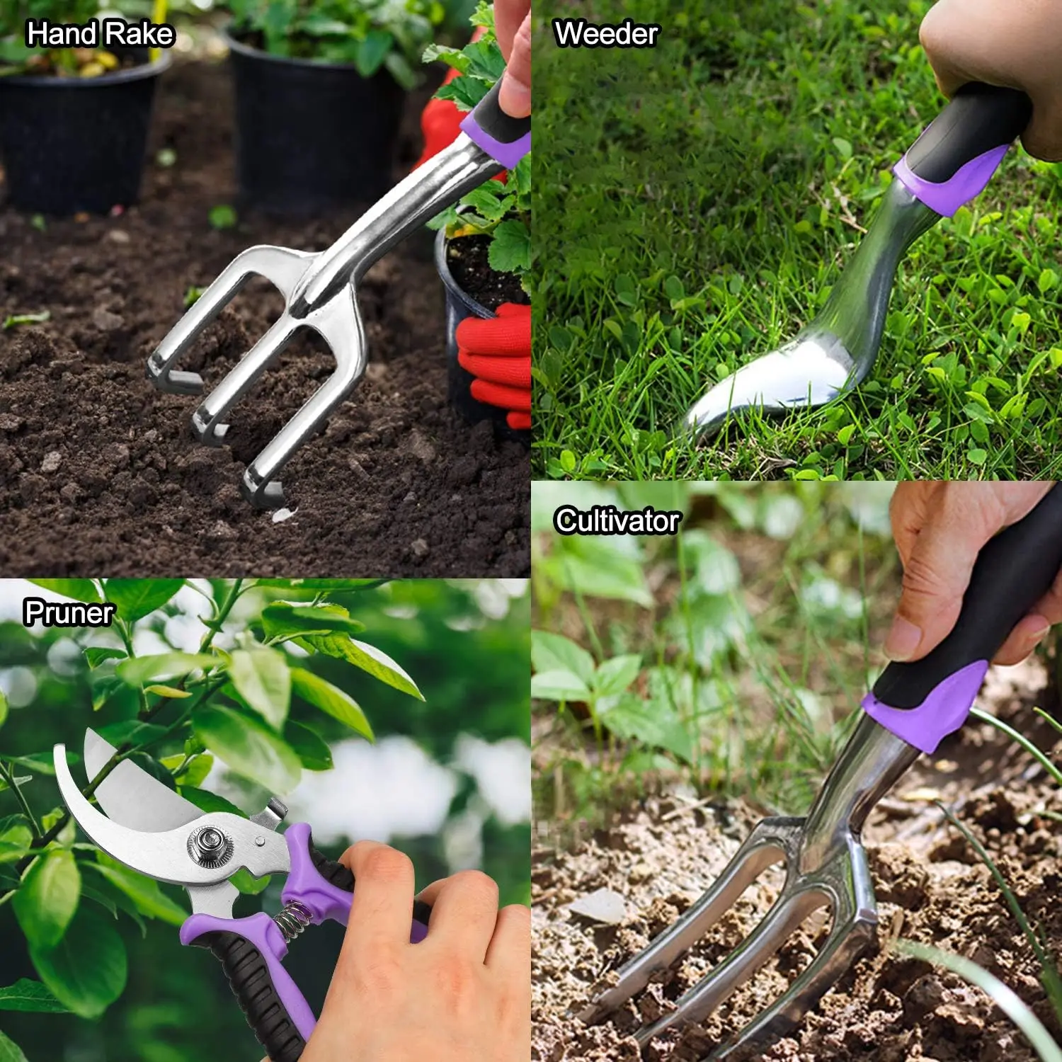 Peaktop  83pcs  heavy duty aluminium  garden tools  Storage Tote Bag, Gifts Tools for Women   garden tool  set