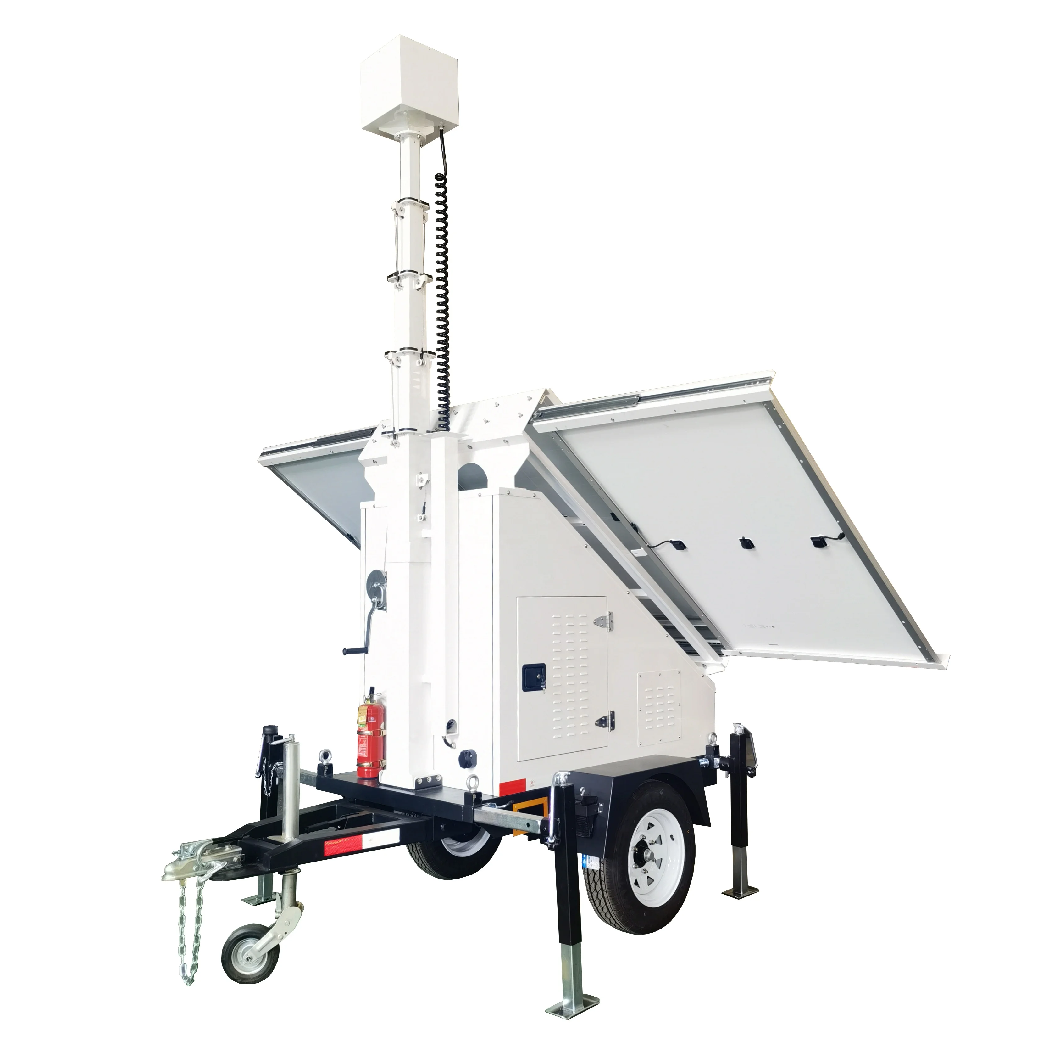 Relocatable rapid deployment mobile solar power CCTV tower system for lease