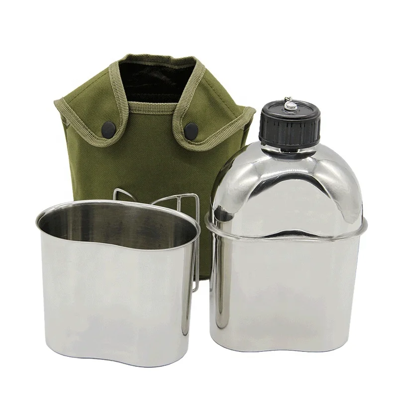 kettle camping Outdoor Water Bottle portable lunch box alcohol stove four-piece set