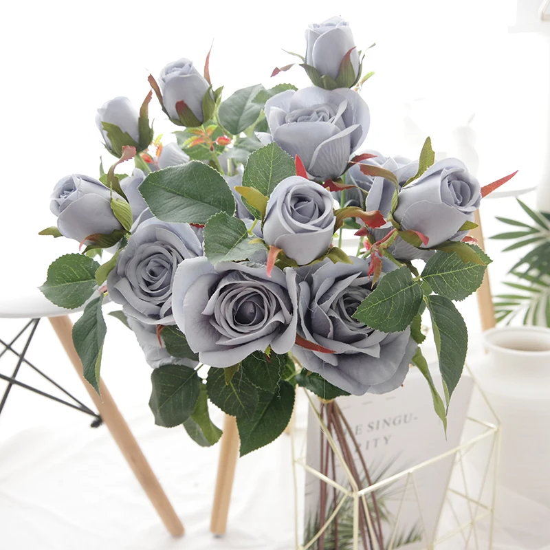 Hot sale kenya artificial fabric single stem roses flowers exporters for Celebration