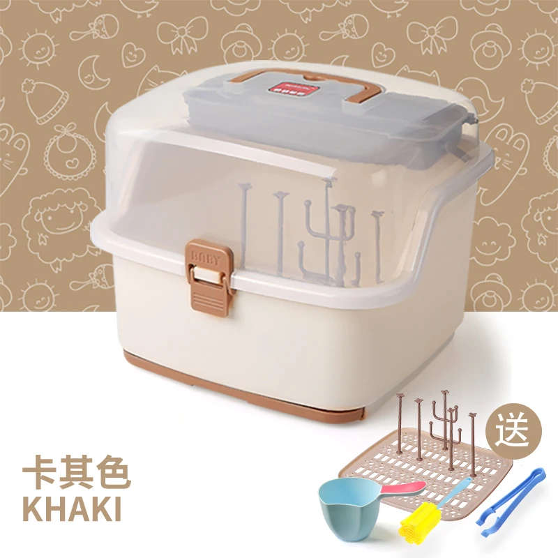 Portable Milk Bottle Storage Box Dinnerware Organizer Baby Bottle Drying Rack Baby Bottle Rack