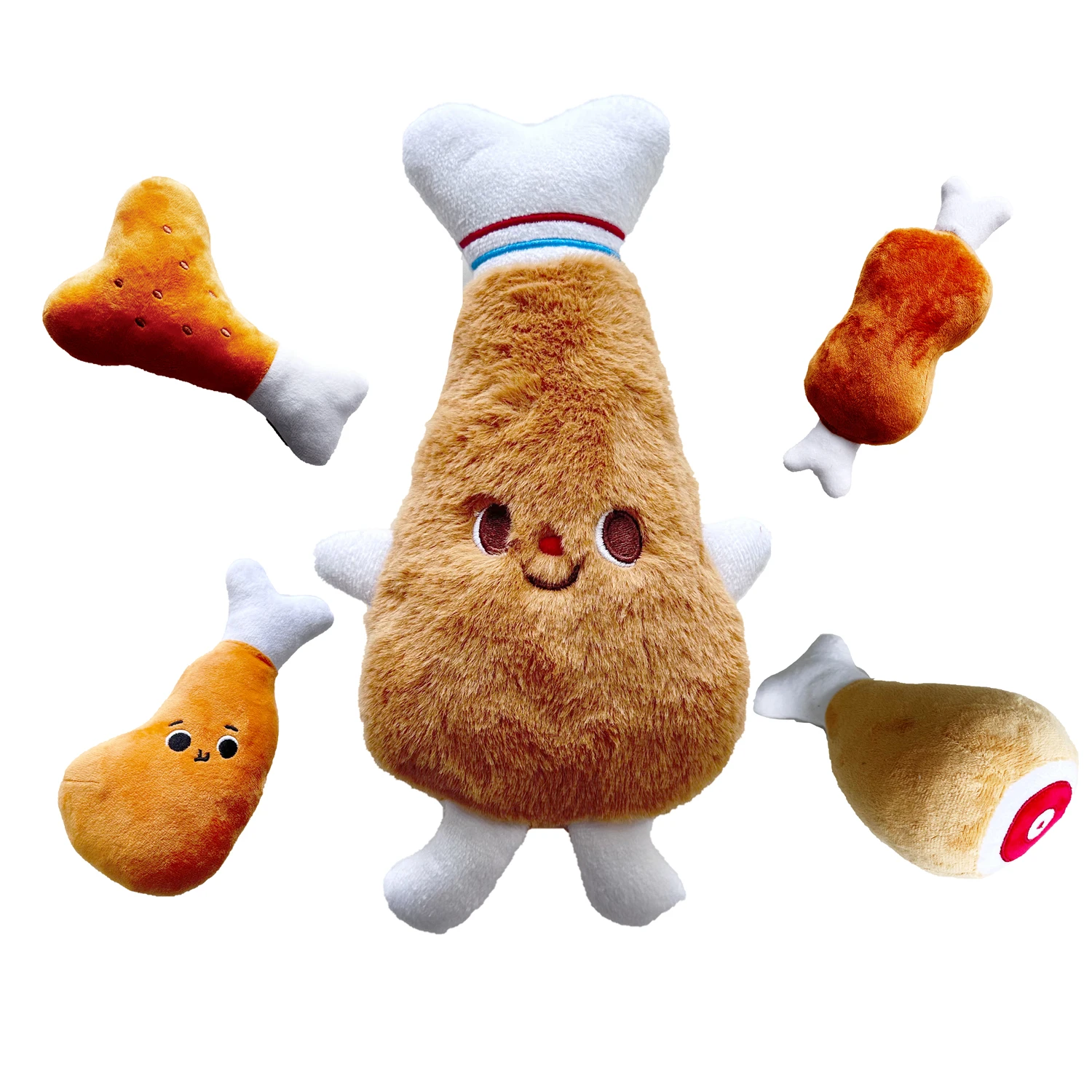 U-PETS Interactive Plush Squeaky Dog Super Cute Chicken Legs Velvet Material Sustainable Feature Legs Irresistible Pet Toys