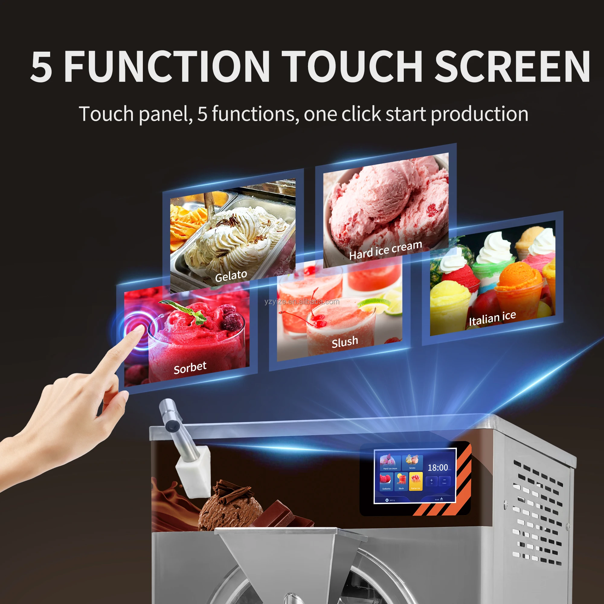 Ice Creme Machine Commercial Automatic Ice Cream Cone Machine 48L/60L Hard Ice Cream Machine