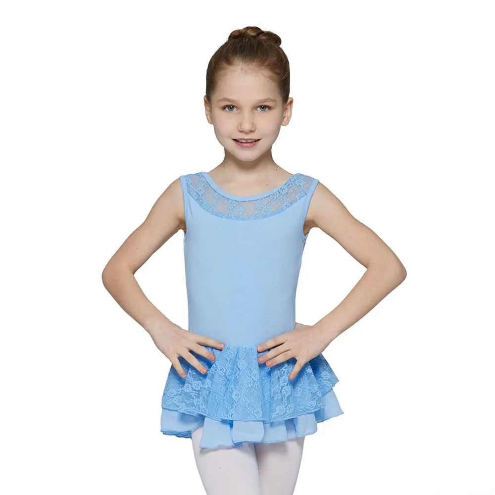 Wholesale Custom Cotton Dancewear Girls White Ballet Dance Leotard Dress for Kids