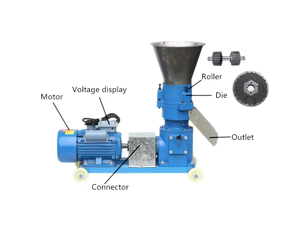 Jinsong Cattle Feed Processing Mesin Pelet Poultry Pelletizer Mini Feed Pellet Machine(JS-KL-125-AC2)
