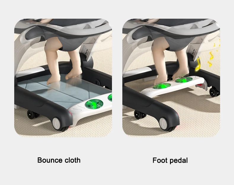 Walking safety protect U shaped chassis musical baby bouncer walker