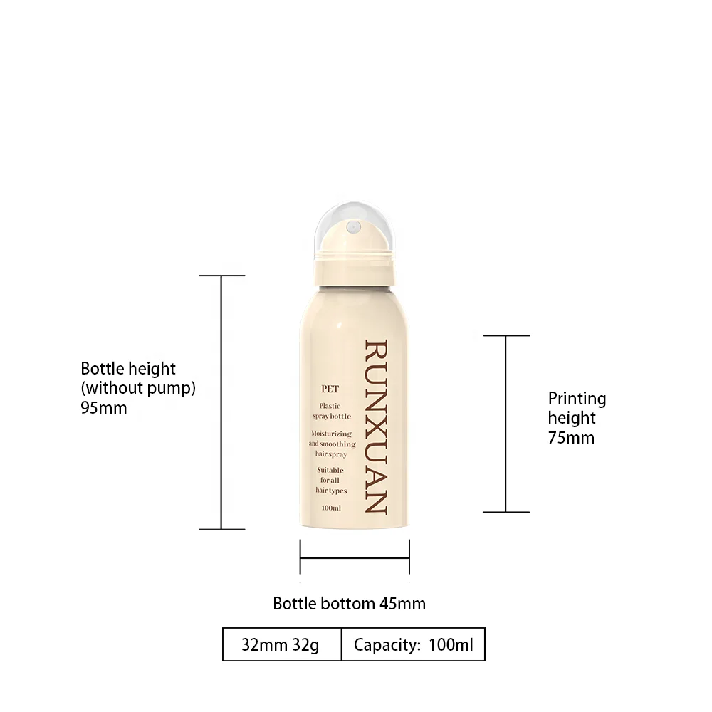 Moisturizing Hydration Mist Sunscreen Spray Bottle 100/120/150/180/200ml Runxuan Tanning Whitening Skincare Cosmetic Packaging