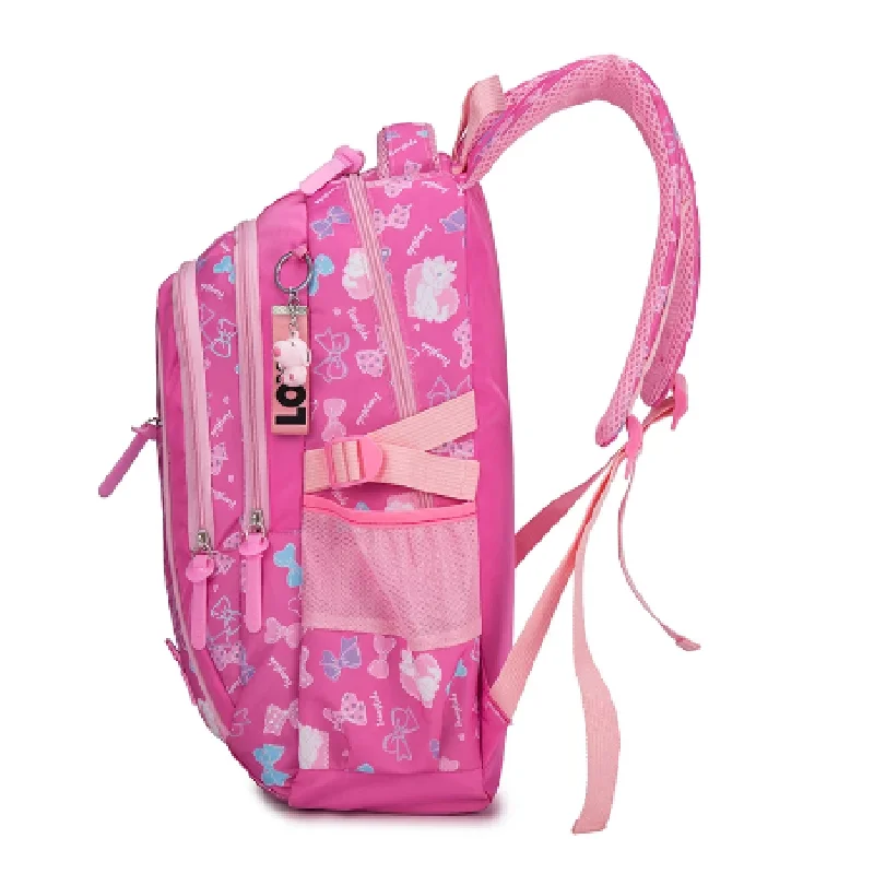 Custom 3Pcs  Set Pink Bow Print Girl cheap school bag Large Capacity Nylon Waterproof student backpack for Girl Set