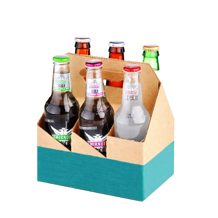 Beverage Drink Packaging Cup Holder Corrugated Paper Bear Wine Take Away Packaging Coffee Boxes