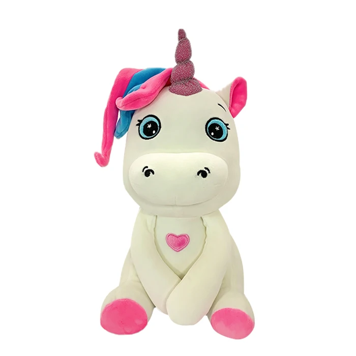 
High Quality Cute And Cheap Home Derco Kids colourful Unicorn Plush Toy Fashion Stuffed Soft Plush Unicorn 