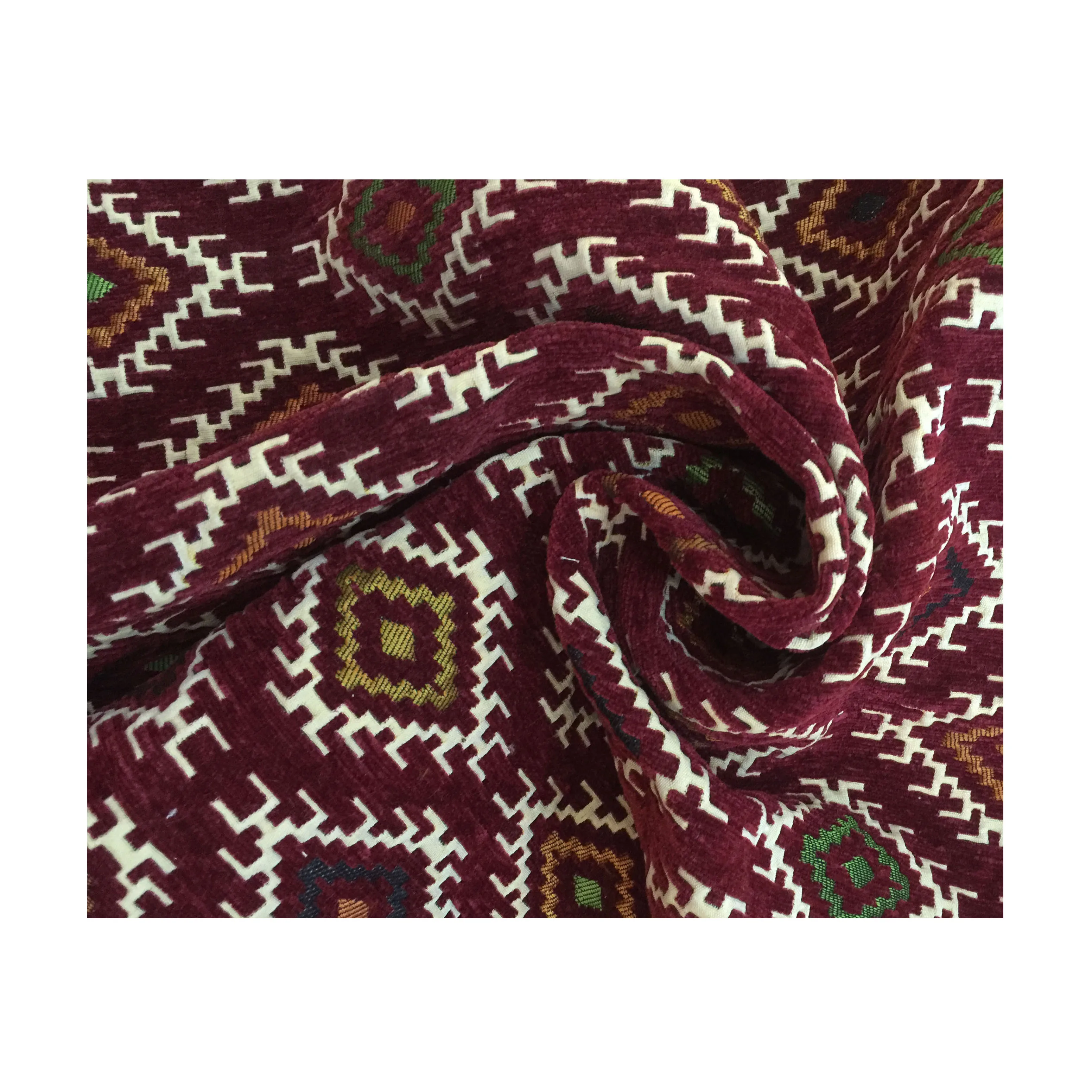 High quality velvet upholstery fabric 100% polyester chenille touch waffle sofa fabric with Linen look