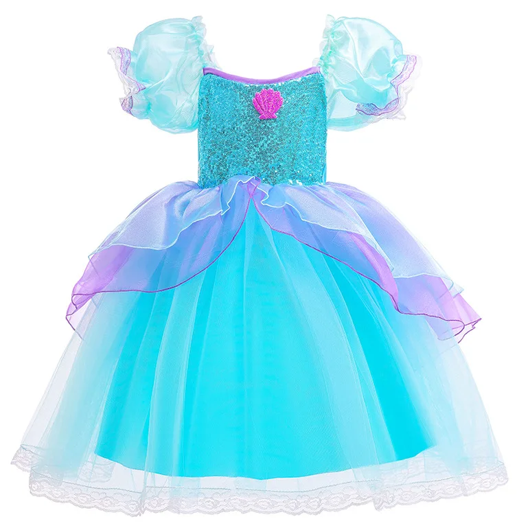 New Princess Baby Girls Kids Mermaid Costume Carnival Birthday Kids girl mermaid Halloween Christmas Children TV movie costume