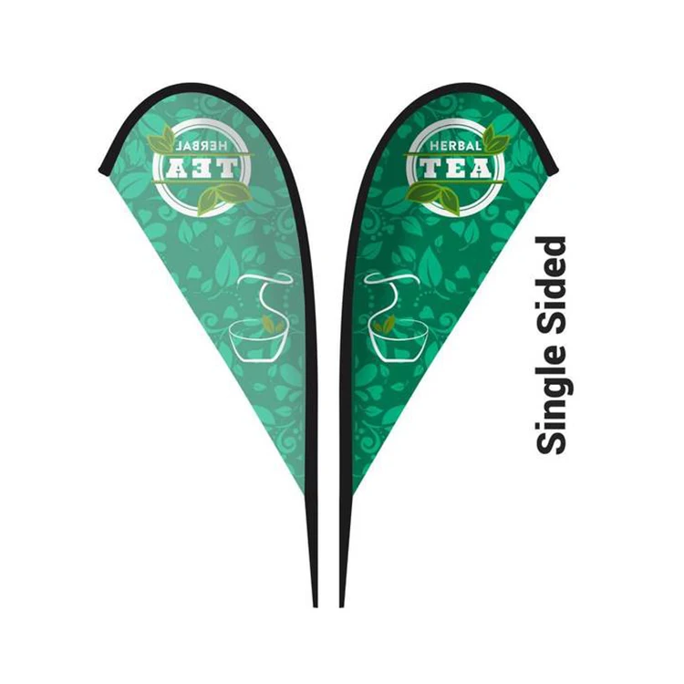 Factory price Custom Advertising Rectangle Knife Teardrop Feather Print Banner The Beach Flag