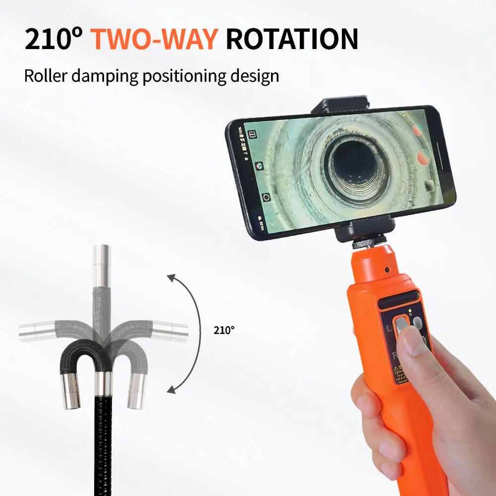210° two-way articulation endoscope camera, IP67 waterproof  endoscope, Mini analog camera connect to mobile phone