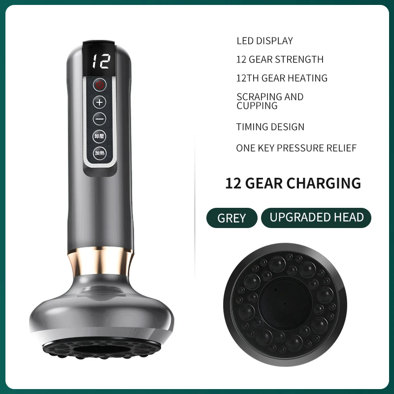 High Quality Electric 6 Gear Plug in Of Negative Pressure Muscular Relaxation Back Therapy Scraping Instrument