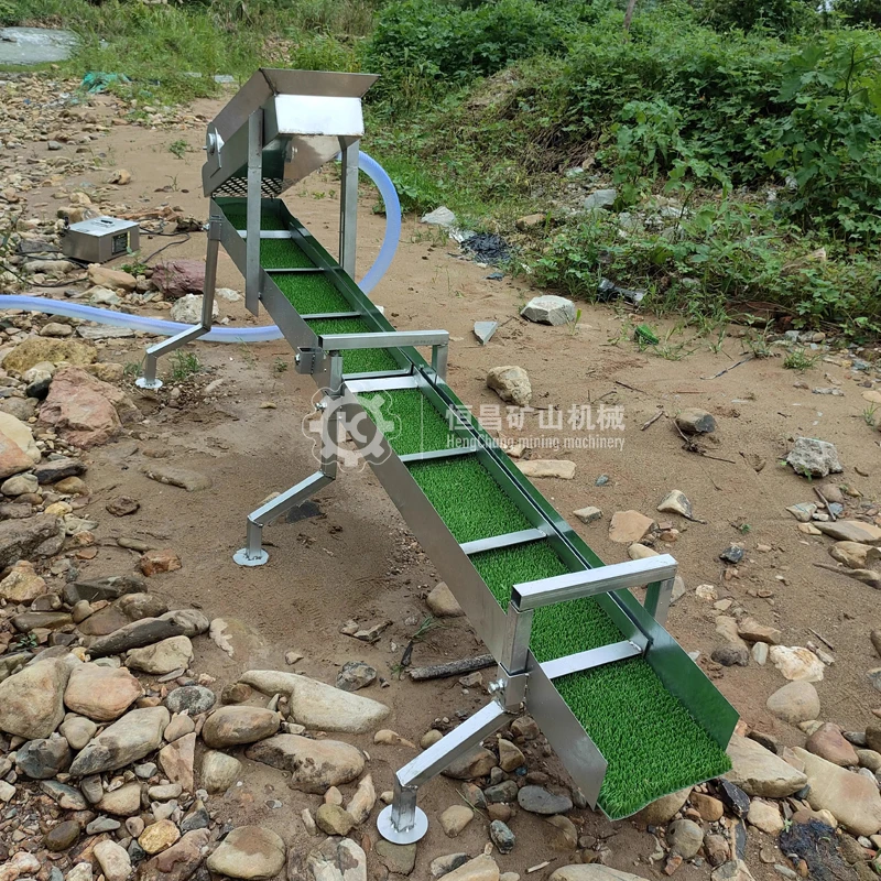 Alluvial fine gold recovery sluice box river outdoors gold mining equipment