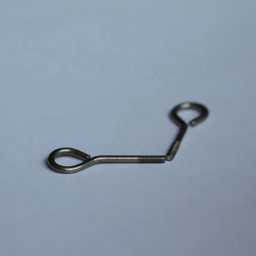 Wooden round head screw eye metal stainless steel screw eye hooks 25mm pins mini 6x13 hooks 4mm 7mm loop self-tapping eye screw