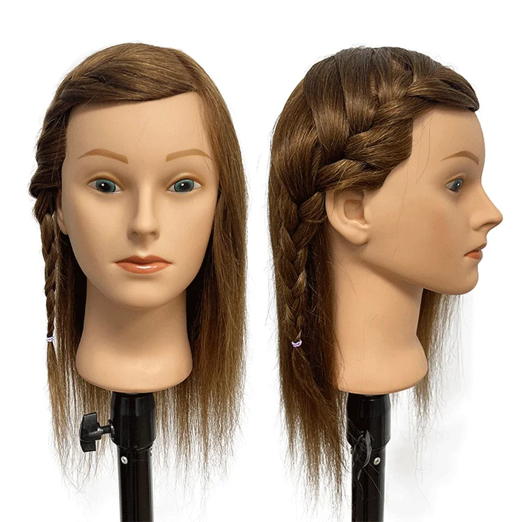 Exquisite High Quality 100% Real Hair Hairdresser Cosmetology Mannequin Manikin Training Head Hair Hairingrid Mannequin Head