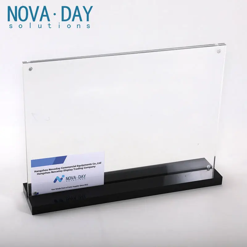 Novaday Customized Hight Quality Acrylic Menu Brochure Holder A4 Acrylic Leaflet Dispenser Display Stand