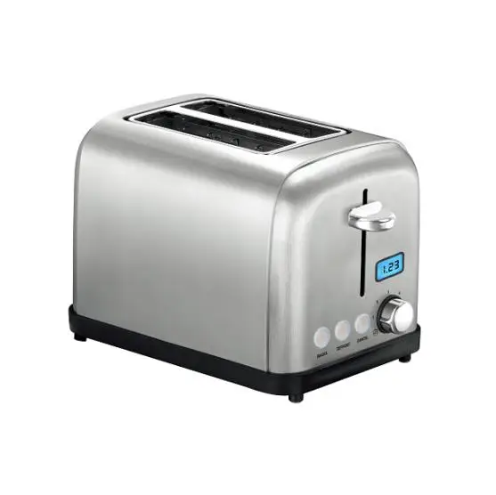 Hot Rated Breakfast Maker Machine 2 Slice Electronic Stainless Steel Toaster With Digital LCD Display