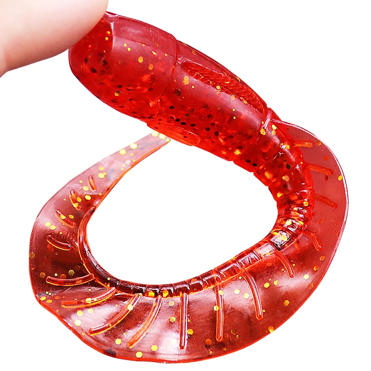 Curved Tail 115mm 13.5g Worm Lure Big Soft Lure Colorful Glitter Paper Shinning Soft Plastic Trolling  Fishing Lure