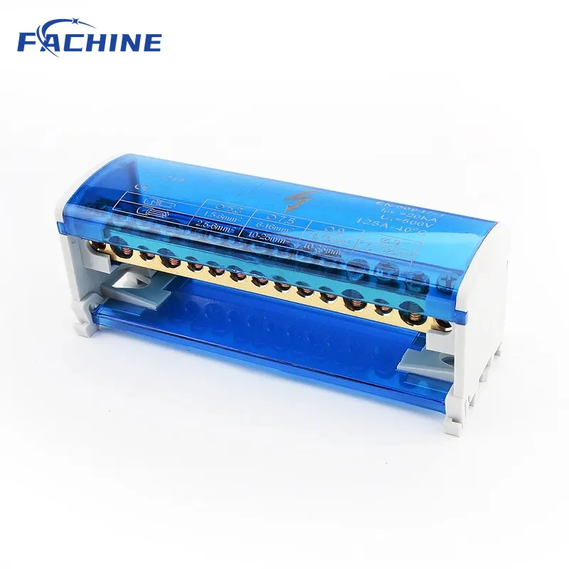 8215 terminal block Modular Din rail junction box series 215 Waterproof junction box 2 in 15 out 125A Distribution block box