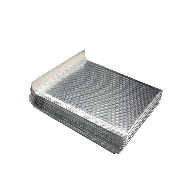 Hot Sale Shipping Mail Bags Cushion Aluminum Foil Padded Envelope Customized Silver Packaging Metallic Bubble Mailers with Logo