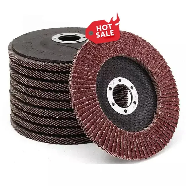 115mm 4.5 Inch Aluminum Oxide Flap Disc Metal Polishing Abrasive Disc with Fiberglass Backing for Sanding and Polishing