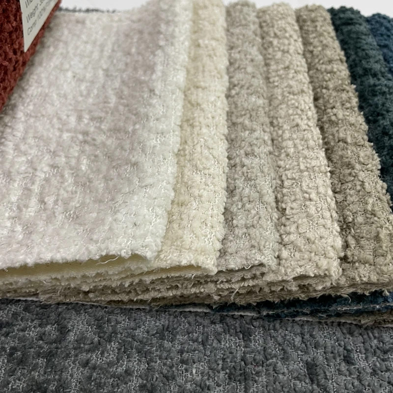 Free Sample Lamb Wool Look Heavyweight Super Soft Plush Boucle Sofa Fabric For sofas and Furniture Textile