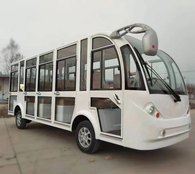 New arrival fully closed 23 seater low speed sightseeing bus electric maintenance free sightseeing car