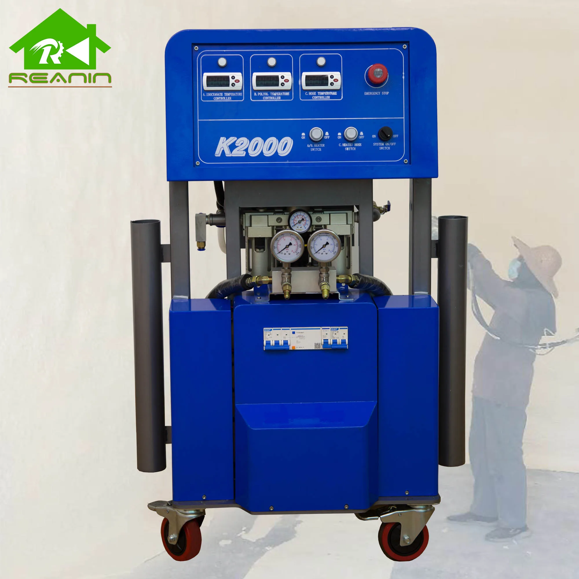 Reanin K2000 Factory Price Pneumatic High Pressure Polyurethane foam Spray injection Equipment