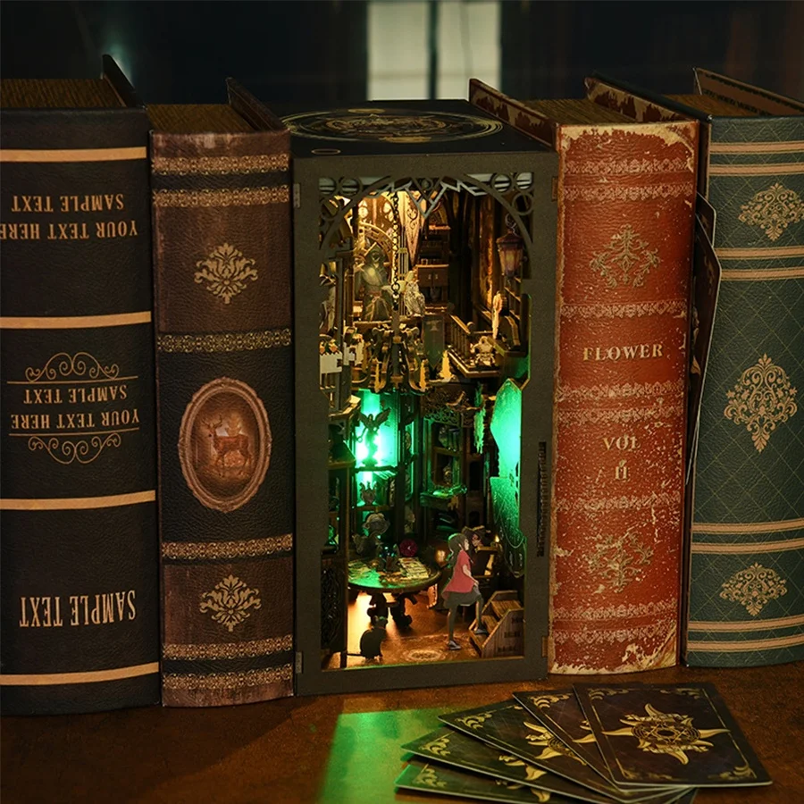 Изготовленный на заказ 3d Деревянный Таро гадание общество книга Nook пазл ручной работы Diy каюта миниатюрный дом деревянная сборочная модель