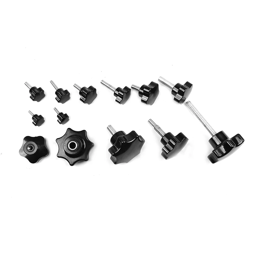 Solid Phenolic Plastic Five Lobe Knobs with screw