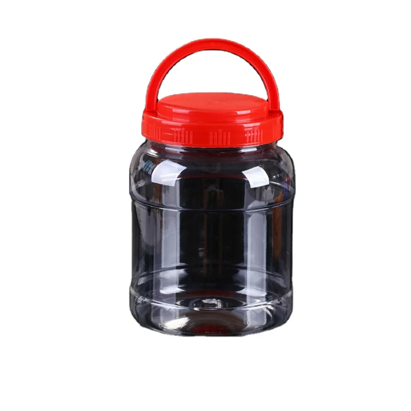 Wholesale 2000ML portable transparent grain candy storage tank food-grade PET plastic storage tank