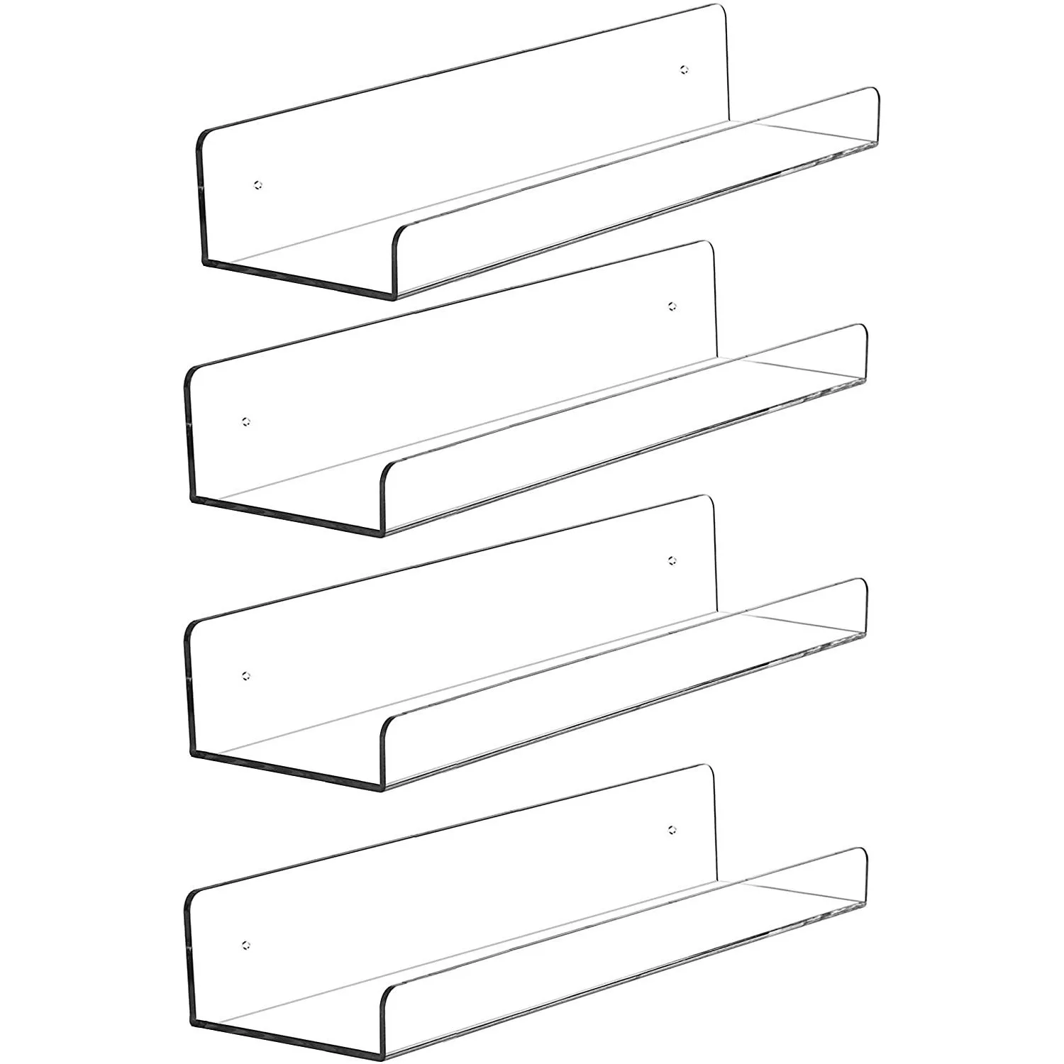 Spring Sign wall mount acrylic slatwall display racks cheap PS bathroom shelf