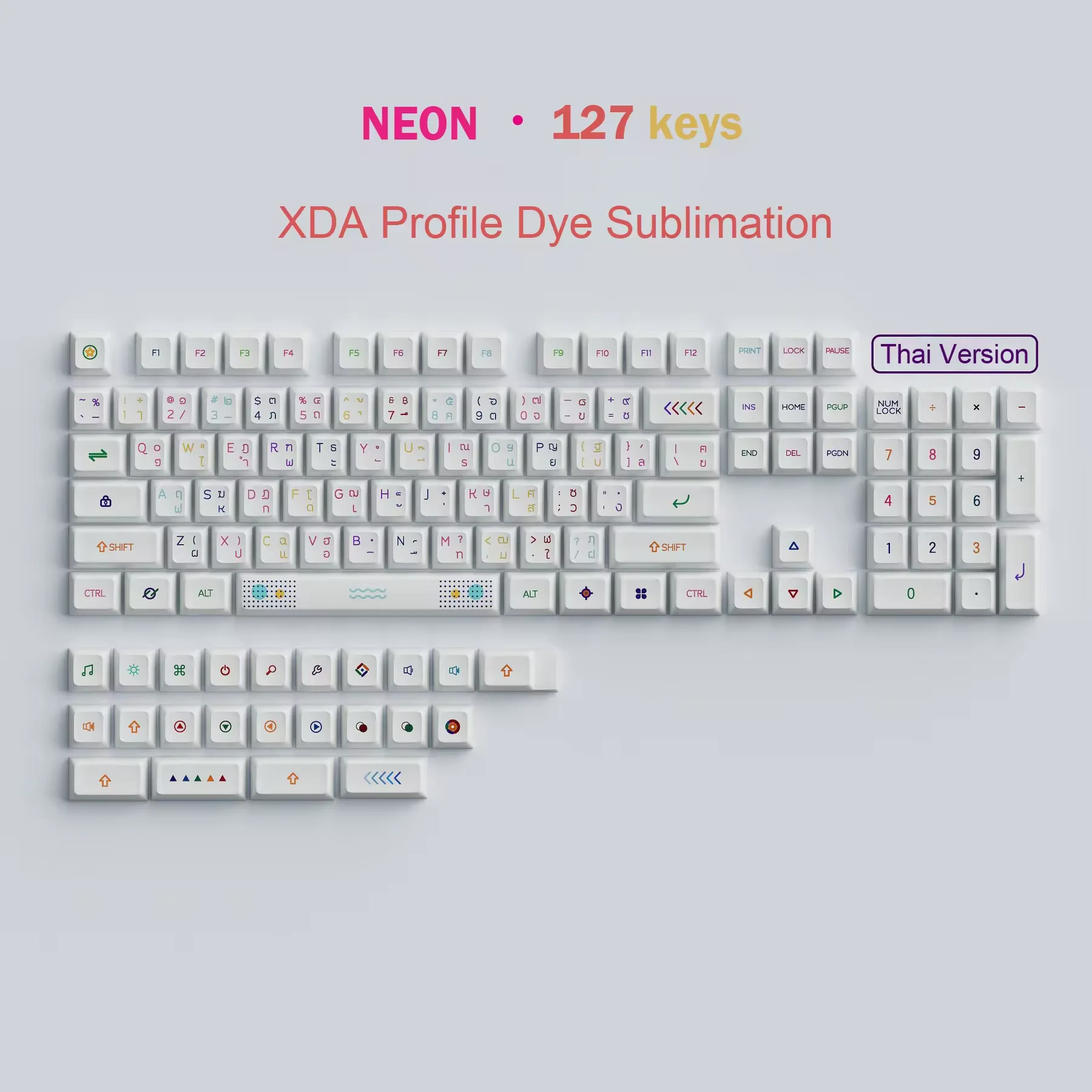 Factory OEM XDA Keycap PBT Dye-sub Keyboard Spanish Korean Arabic Russian Language keycaps Customization Design Colorful Keycap