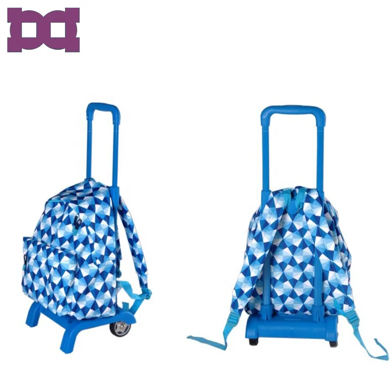 Big wheels kids school trolley bags for girl