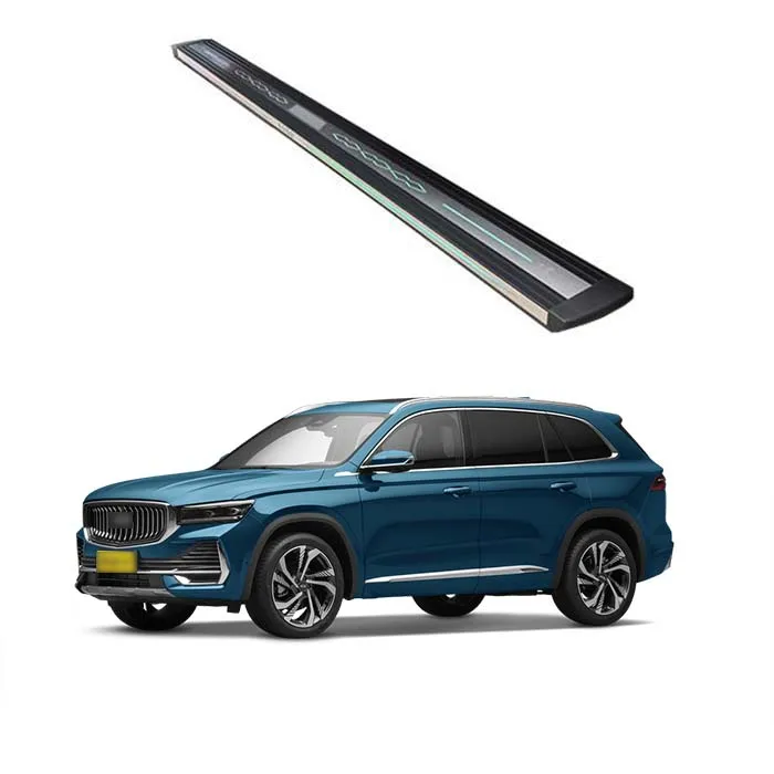 Automatic Electric Power Side Step Running Board Aluminum Alloy pedal double Led Light for Geely xingyue