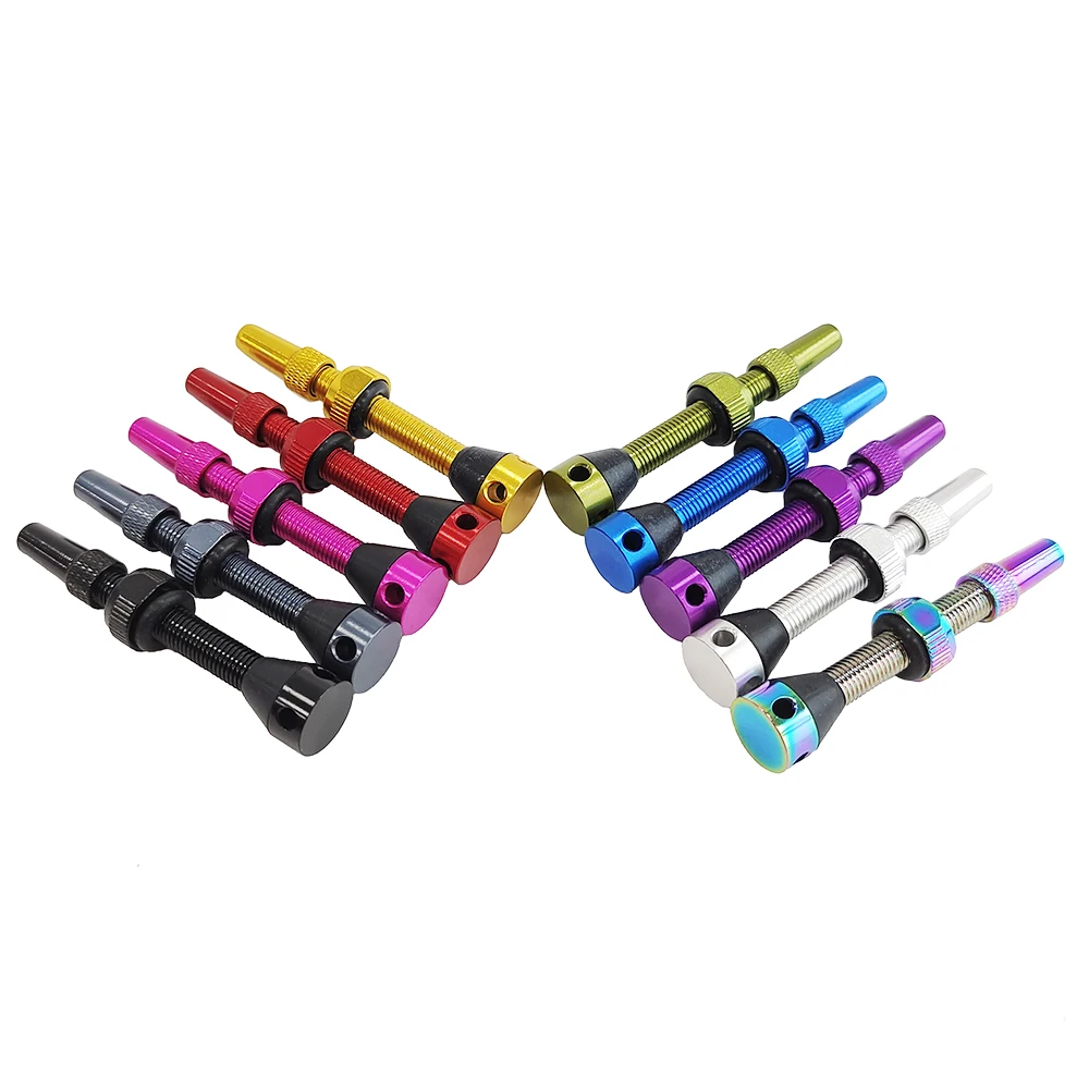 Valve for Compatible Road MTB Bicycle Tubeless Tires Brass Core Alloy Stem Tubeless Sealant