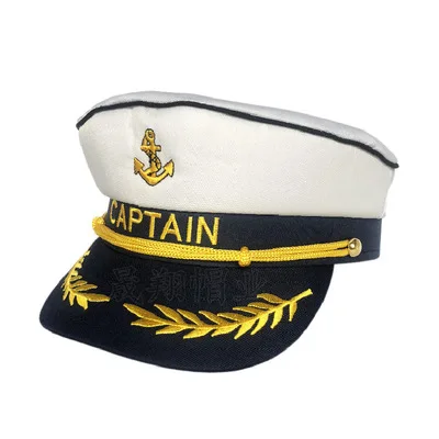 
New Custom Navy White Captains Hat For Carnival Weddings Party Navy Marine Admiral Hat for Costume Accessory 