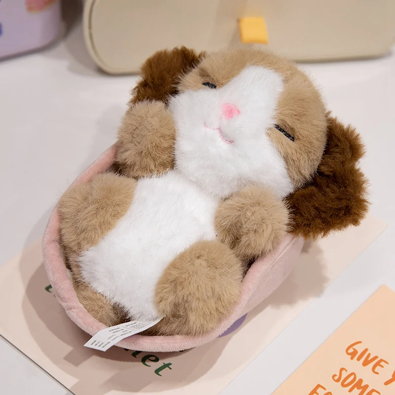 Fluffy Grey Koala Stuffed Animal Toy New Design Soft Doll Bassinet with Small Rabbits Sleeping Puppy Dog Black Cat Cradle Basket
